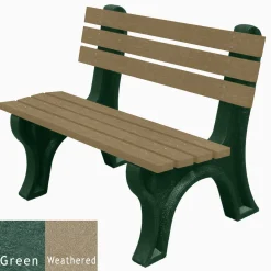 4'W Outdoor Bench with Backrest