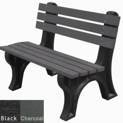 4'W Outdoor Bench with Backrest