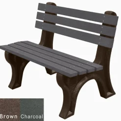 4'W Outdoor Bench with Backrest
