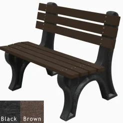 4'W Outdoor Bench with Backrest