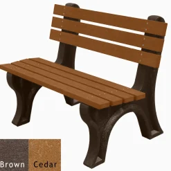 4'W Outdoor Bench with Backrest
