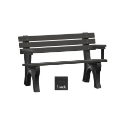 4'W Outdoor Bench with Backrest and Arms