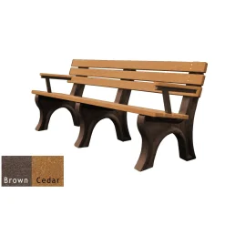 6'W Outdoor Bench with Backrest and Arms