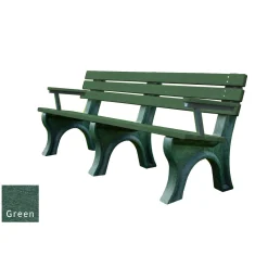 6'W Outdoor Bench with Backrest and Arms