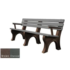 6'W Outdoor Bench with Backrest and Arms