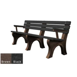 6'W Outdoor Bench with Backrest and Arms