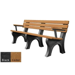 6'W Outdoor Bench with Backrest and Arms