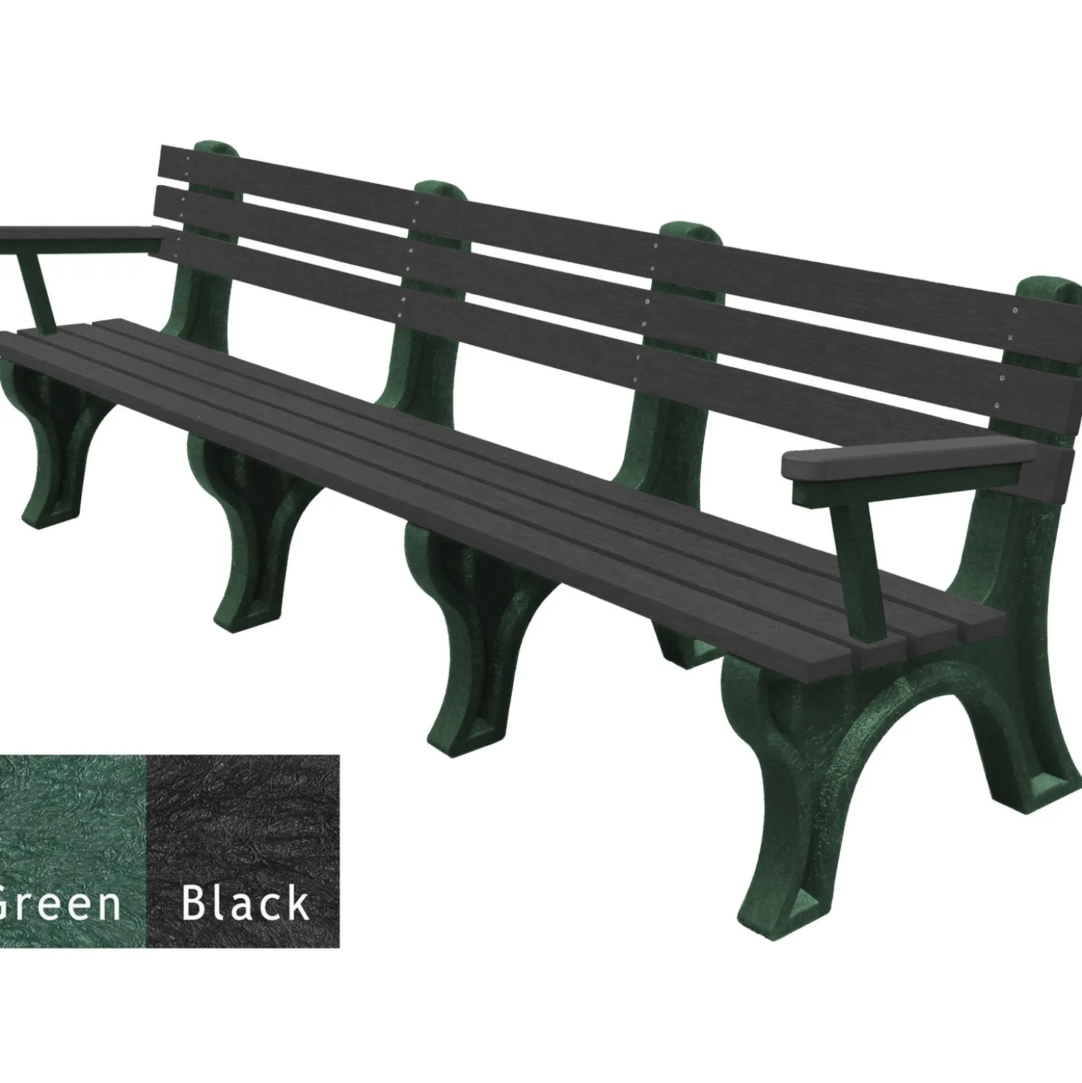 8'W Outdoor Bench with Backrest and Arms