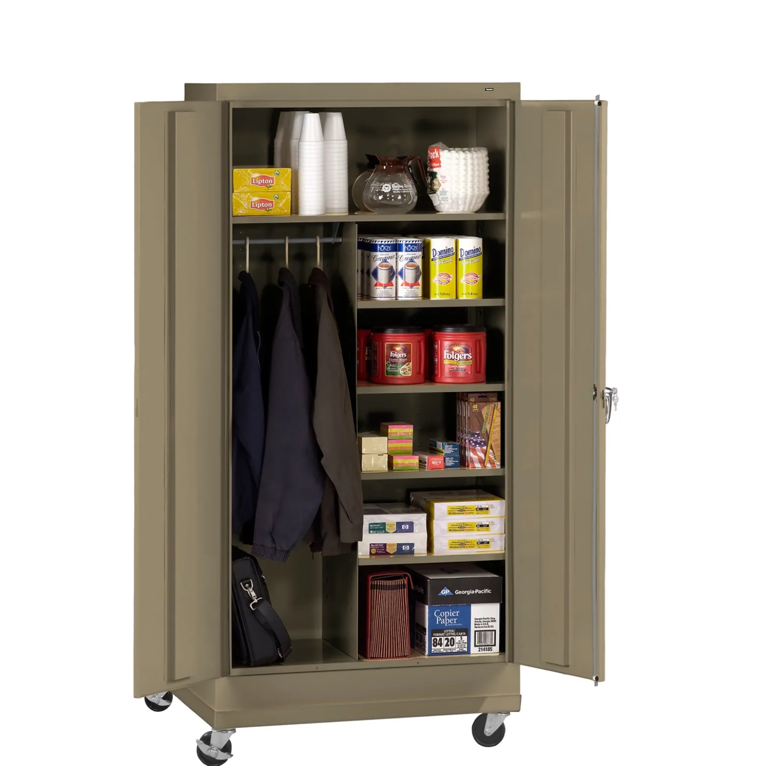 36"W x 18"D x 79"H Mobile Combination Storage Cabinet