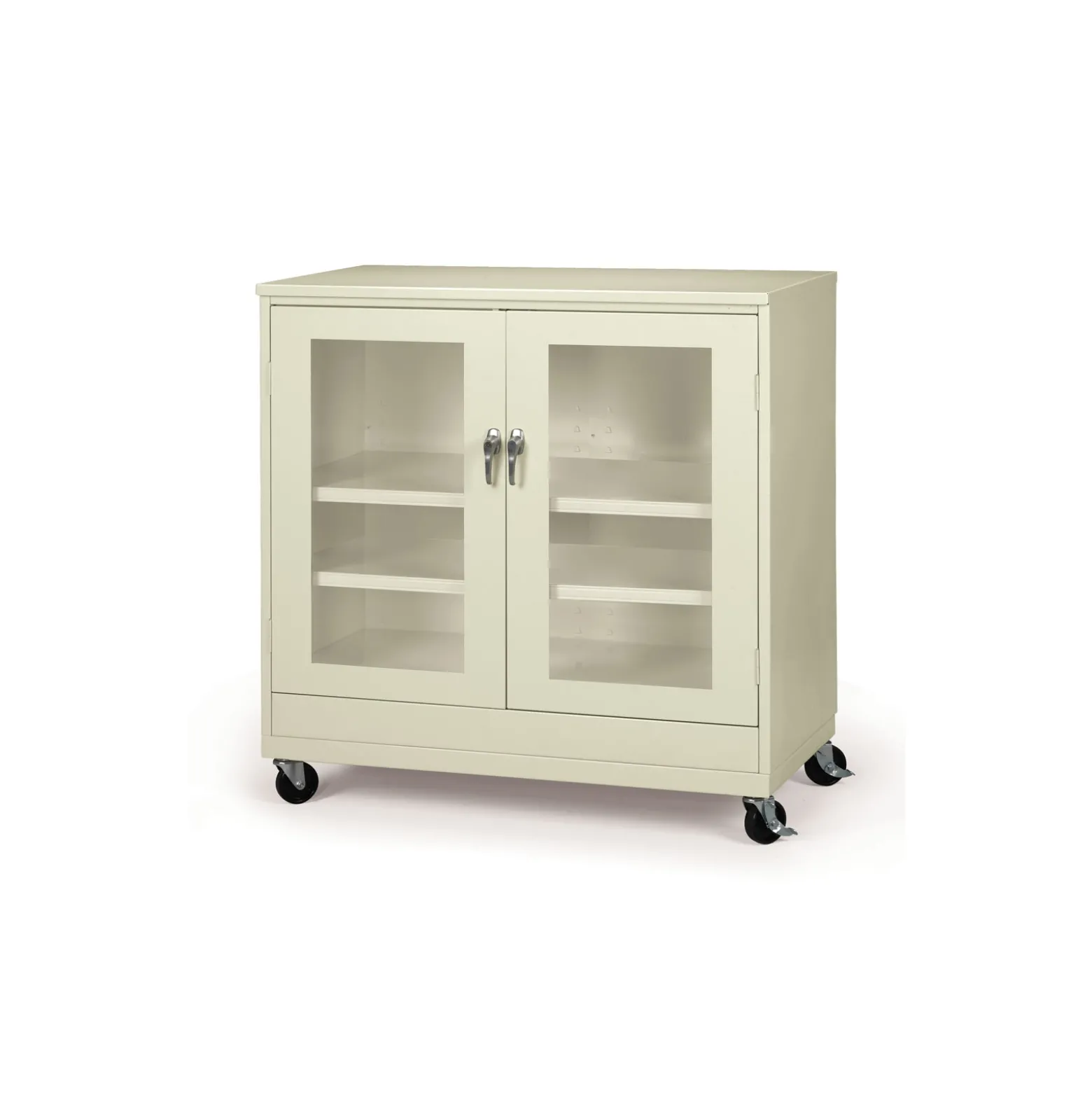 36"W x 18"D x 79"H Mobile See-Thru Storage Cabinet