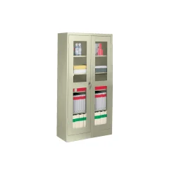 36"W x 18"D x 72"H Storage Cabinet with See-Thru Doors