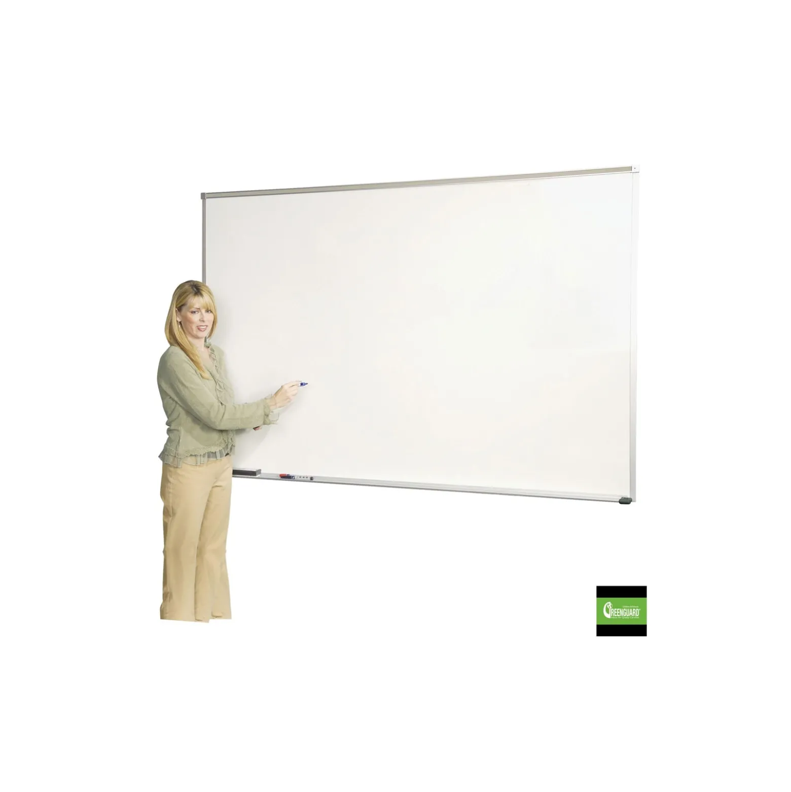 4'W x 3'H Aluminum Trim Porcelain White Board