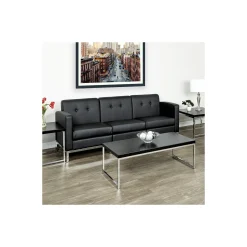 Wall Street Faux Leather Sofa