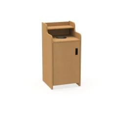 Waste Receptacle with Left Hand Door and Fixed Shelf - Laminate
