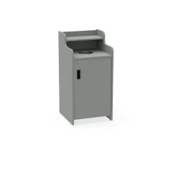 Waste Receptacle with Right Hand Door and Fixed Shelf - Laminate