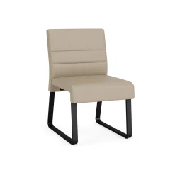 Waterfall Armless Guest Chair in Designer Upholstery, Sled Base