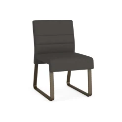 Waterfall Armless Guest Chair in Designer Upholstery, Sled Base