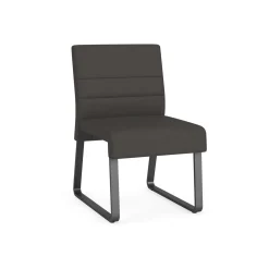 Waterfall Armless Guest Chair in Designer Upholstery, Sled Base