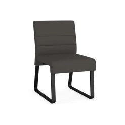 Waterfall Armless Guest Chair in Designer Upholstery, Sled Base