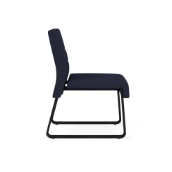 Waterfall Armless Guest Chair in Standard Fabric, Sled Base