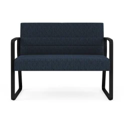 Waterfall Loveseat in Designer Fabric, Sled Base