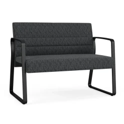 Waterfall Loveseat in Designer Fabric, Sled Base