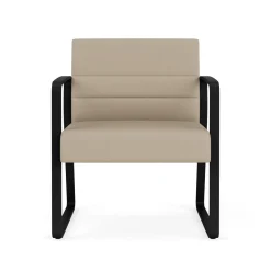 Waterfall Oversize Guest Chair in Designer Upholstery, Sled Base