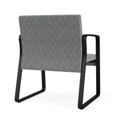 Waterfall Oversize Guest Chair in Designer Upholstery, Sled Base