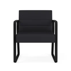 Waterfall Oversize Guest Chair in Designer Upholstery, Sled Base