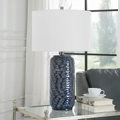 Wave Blue Ceramic Table Lamp