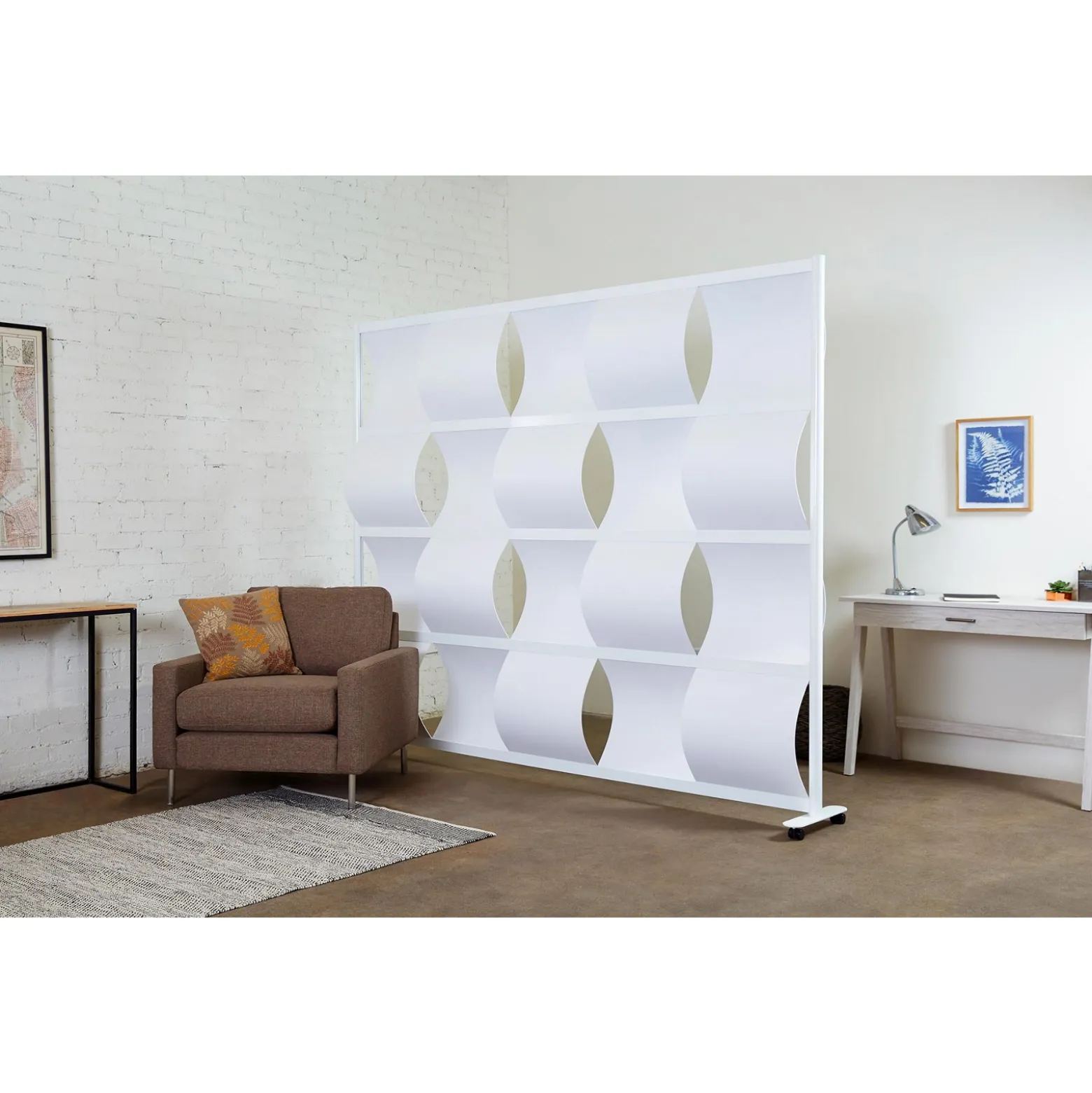 Wave Panel Wall Mobile Partition - 100"W